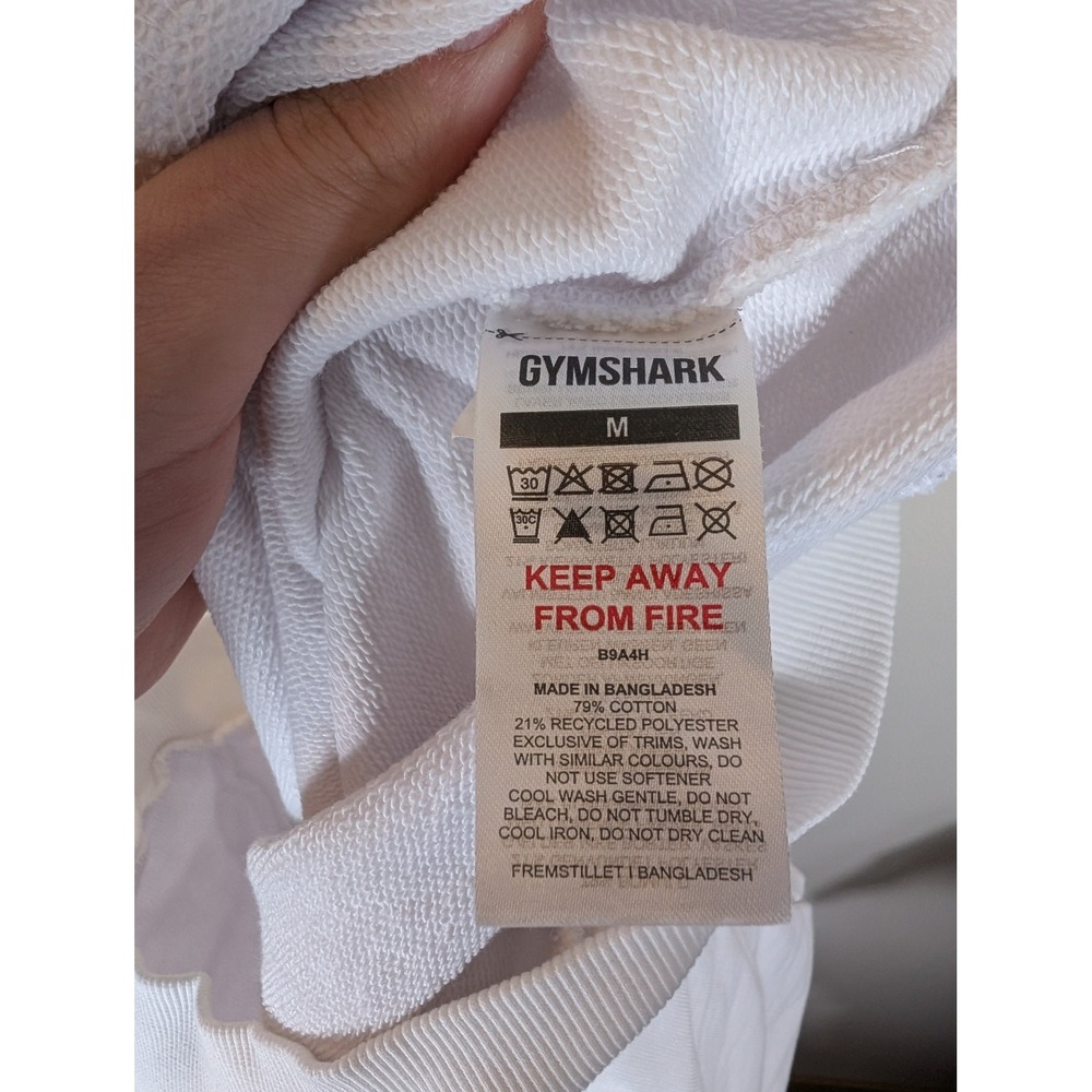 Gymshark Lifting Baddie Women's Medium Sweatshirt White Graphic Crew Pullover - Picture 9 of 10